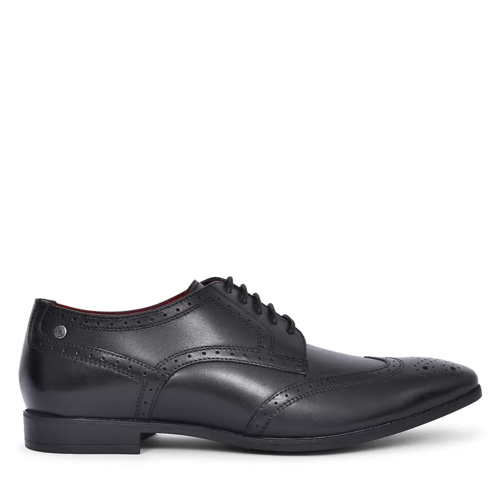 Mens BASE LONDON Crown Laced Brogue Shoe For Men In Black