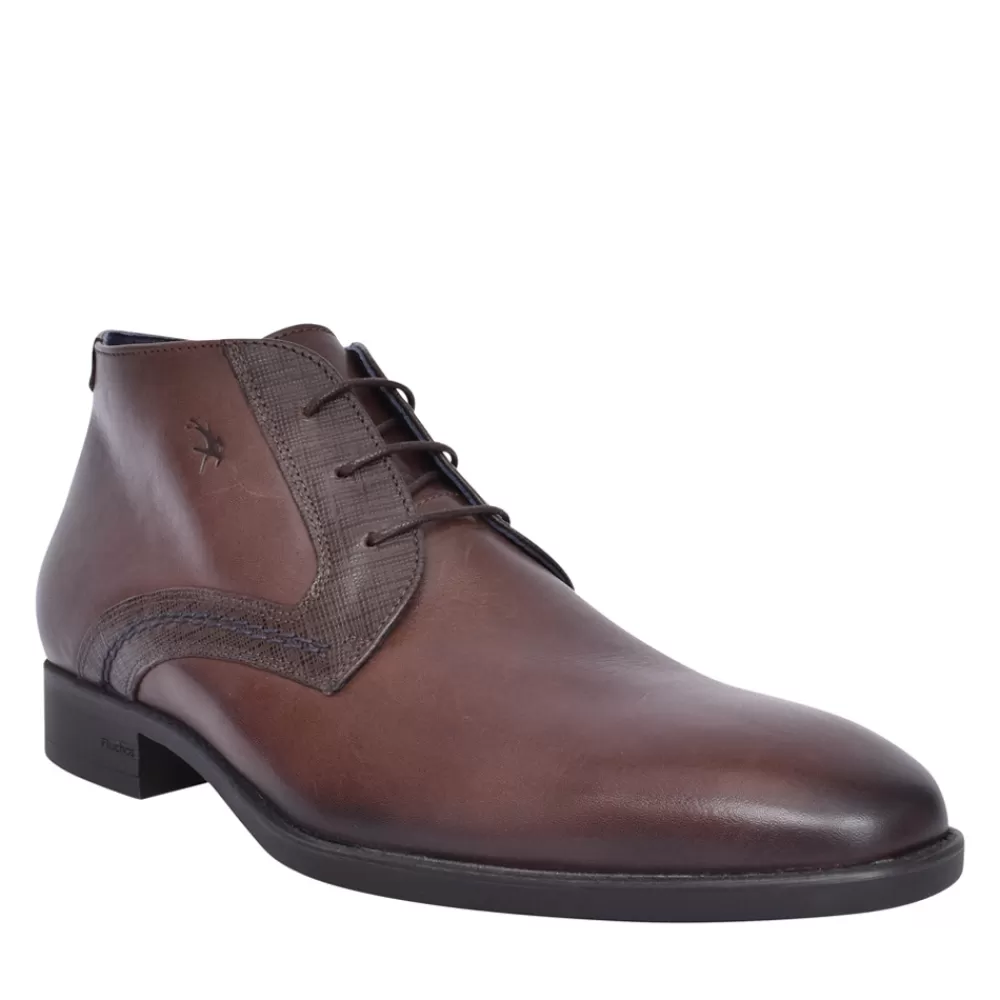 Mens FLUCHOS F1054 Luke Laced Boot In Dark Brown