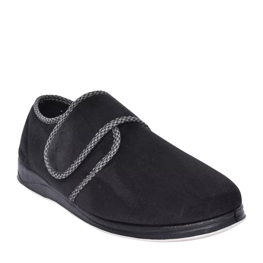 Mens PADDERS Harry Velcro Slipper For Men In Black