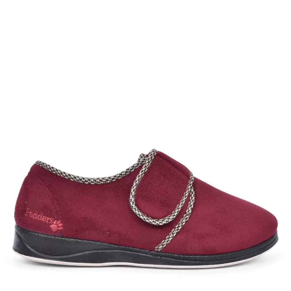 Mens PADDERS Harry Velcro Slipper For Men In Burgandy