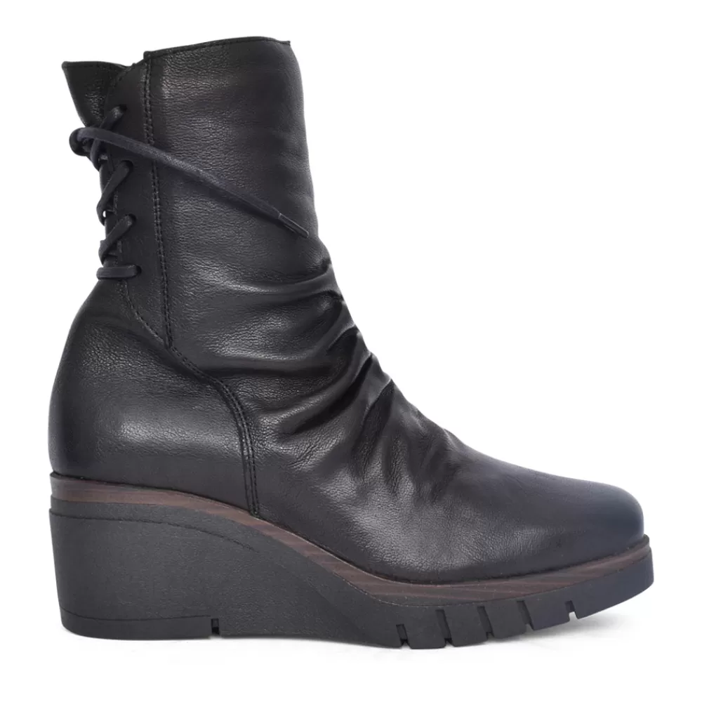 Ladies PAULA URBAN Ladies 10-1137 Wedge Heel Ankle Boot In Black