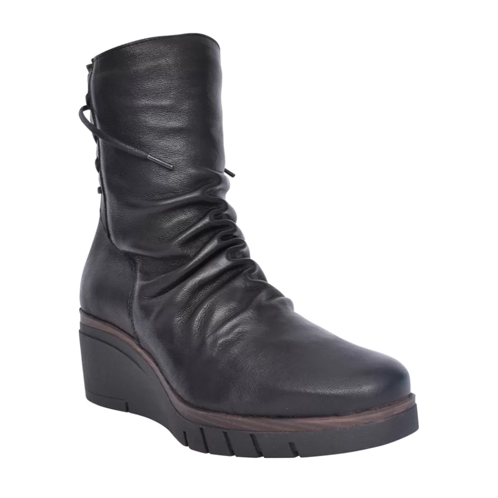 Ladies PAULA URBAN Ladies 10-1137 Wedge Heel Ankle Boot In Black