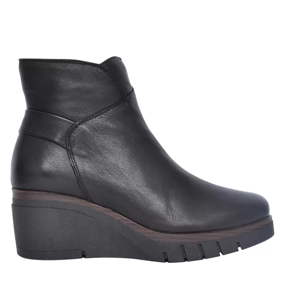 Ladies PAULA URBAN Ladies 10-1142 Wedge Heel Ankle Boot In Black