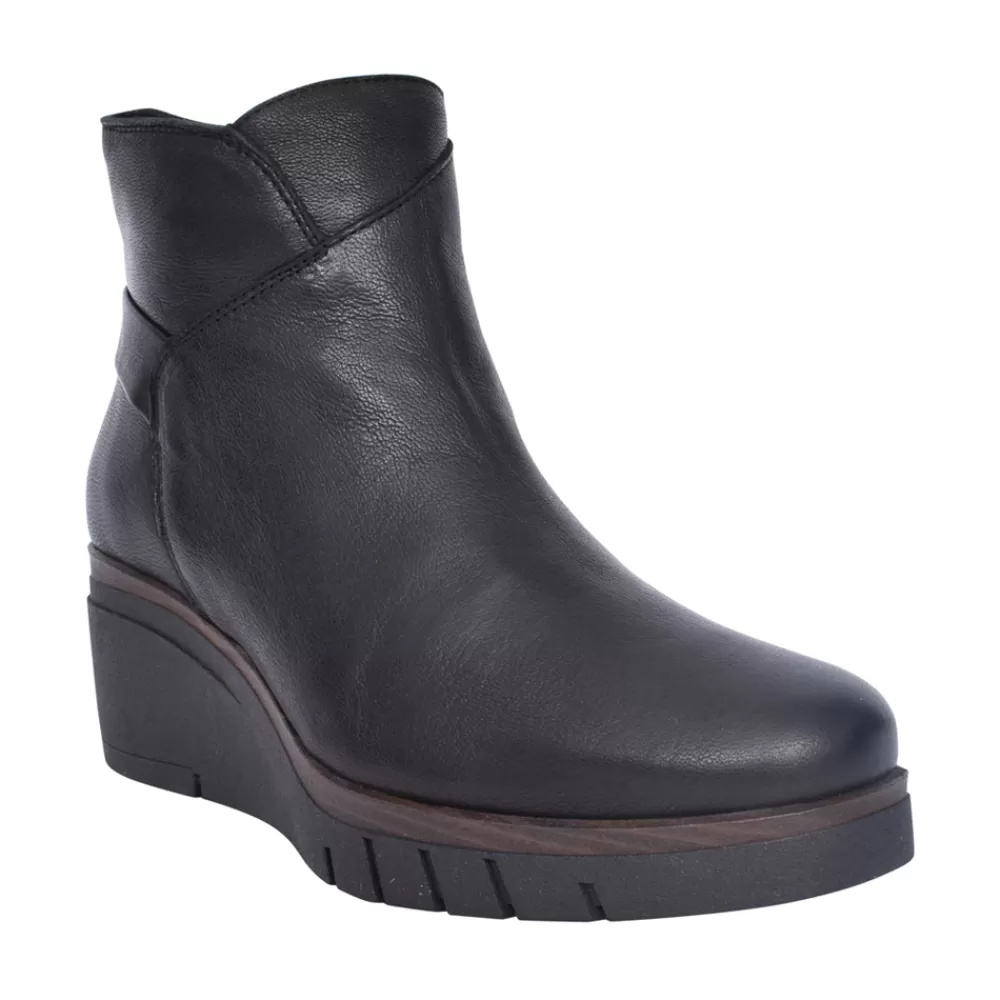 Ladies PAULA URBAN Ladies 10-1142 Wedge Heel Ankle Boot In Black