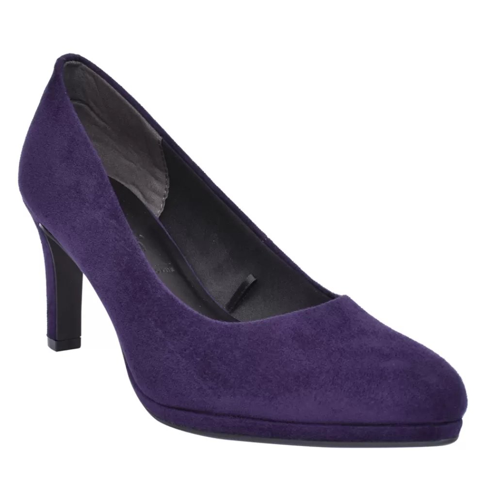 Ladies TAMARIS Ladies 1-22438 High Heel Court Shoe In Purple