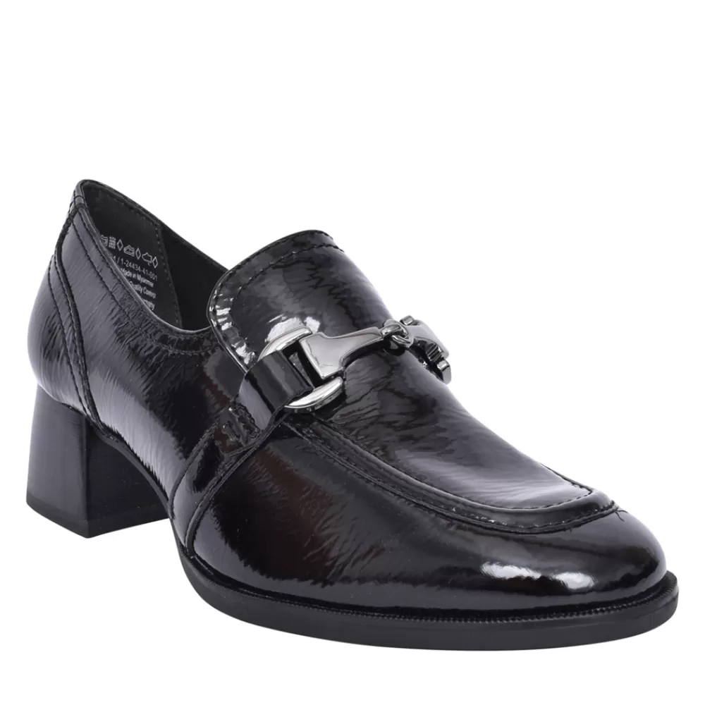Ladies TAMARIS Ladies 1-24434 Block Heel Shoe In Black