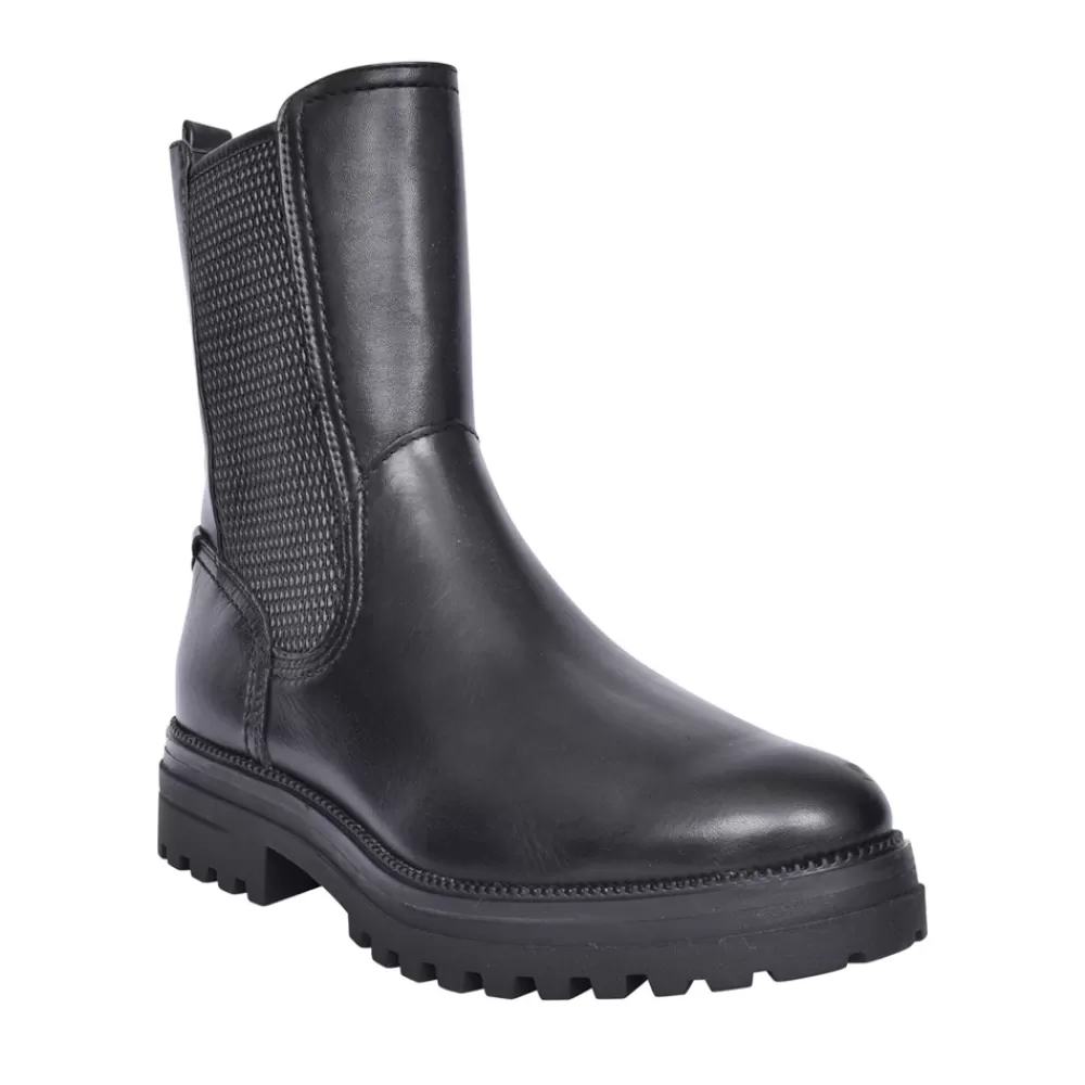Ladies TAMARIS Ladies 1-25439 Slip-On Calf Boot In Black