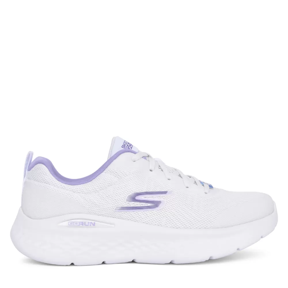 Ladies SKECHERS Ladies 129425 Go Run Lite Laced Trainer In White