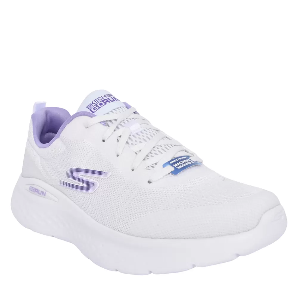 Ladies SKECHERS Ladies 129425 Go Run Lite Laced Trainer In White
