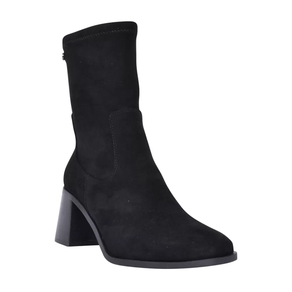 Ladies XTI Ladies 140485 Block Heel Calf Boot In Black