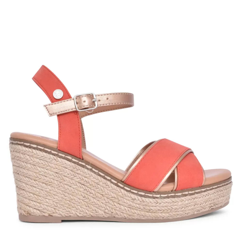 Ladies XTI Ladies 141282 Wedge Sandal In Coral