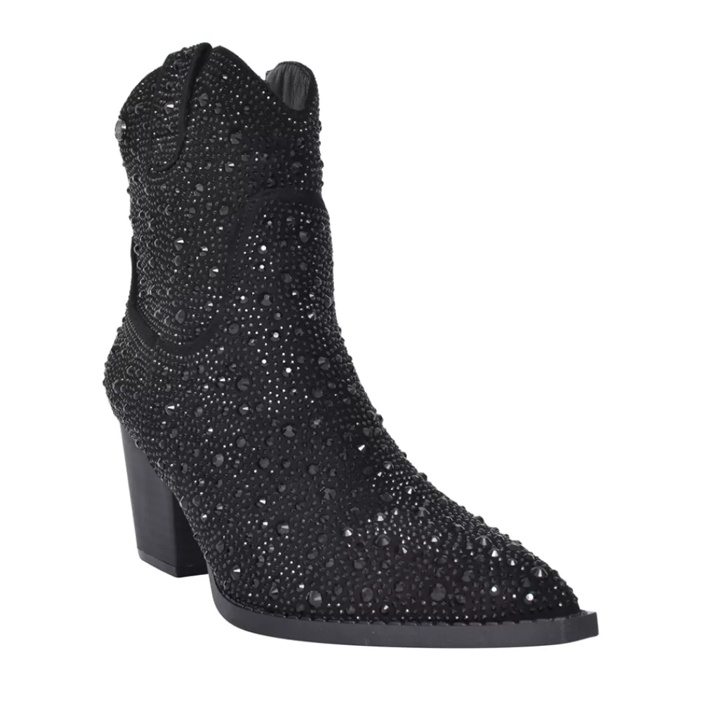 Ladies XTI Ladies 141723 Block Heel Ankle Boot In Black