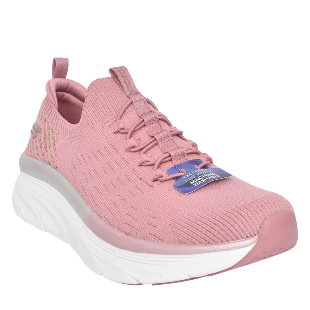 Ladies SKECHERS Ladies 149366 D'Lux Walker Laced Trainer In Rose