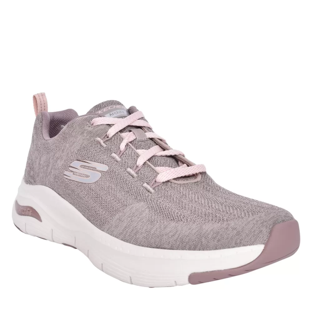 Ladies SKECHERS Ladies 149414 Trainer In Taupe