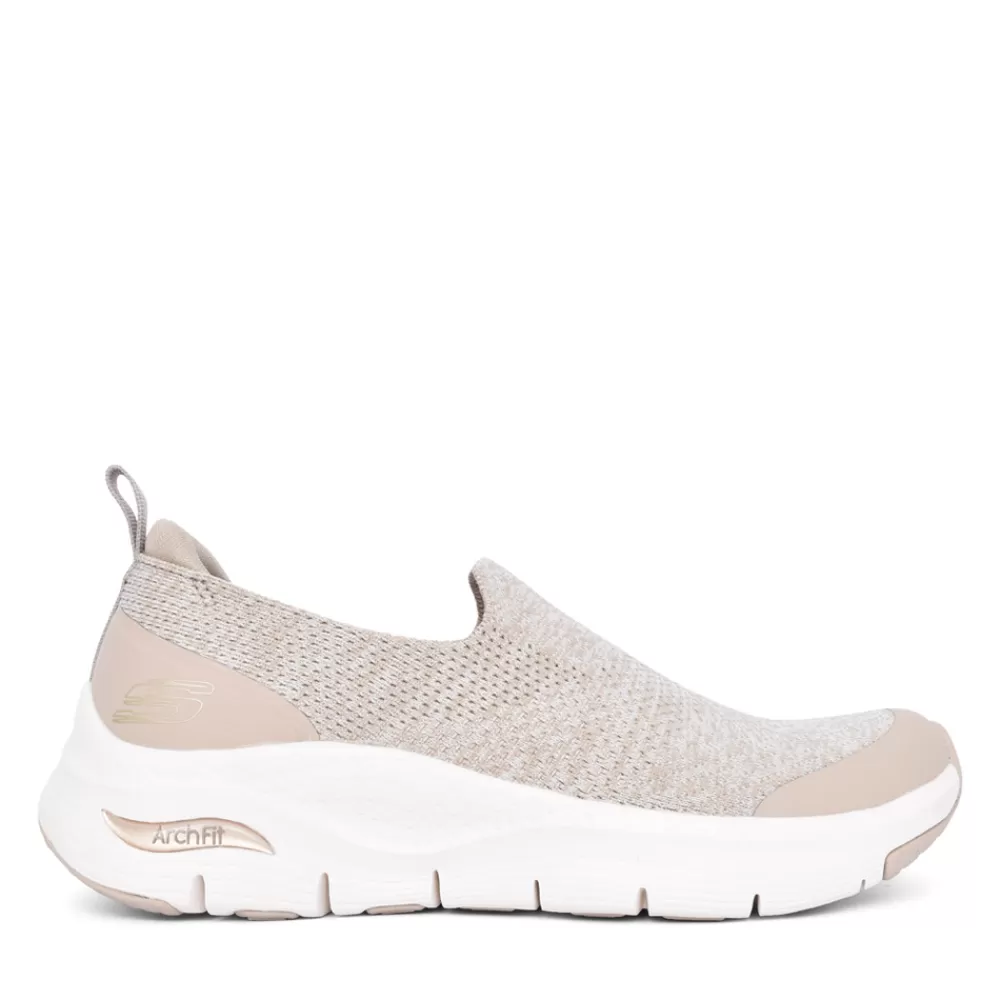 Ladies SKECHERS Ladies 149563 Quick Start Slip-On Trainer In Taupe