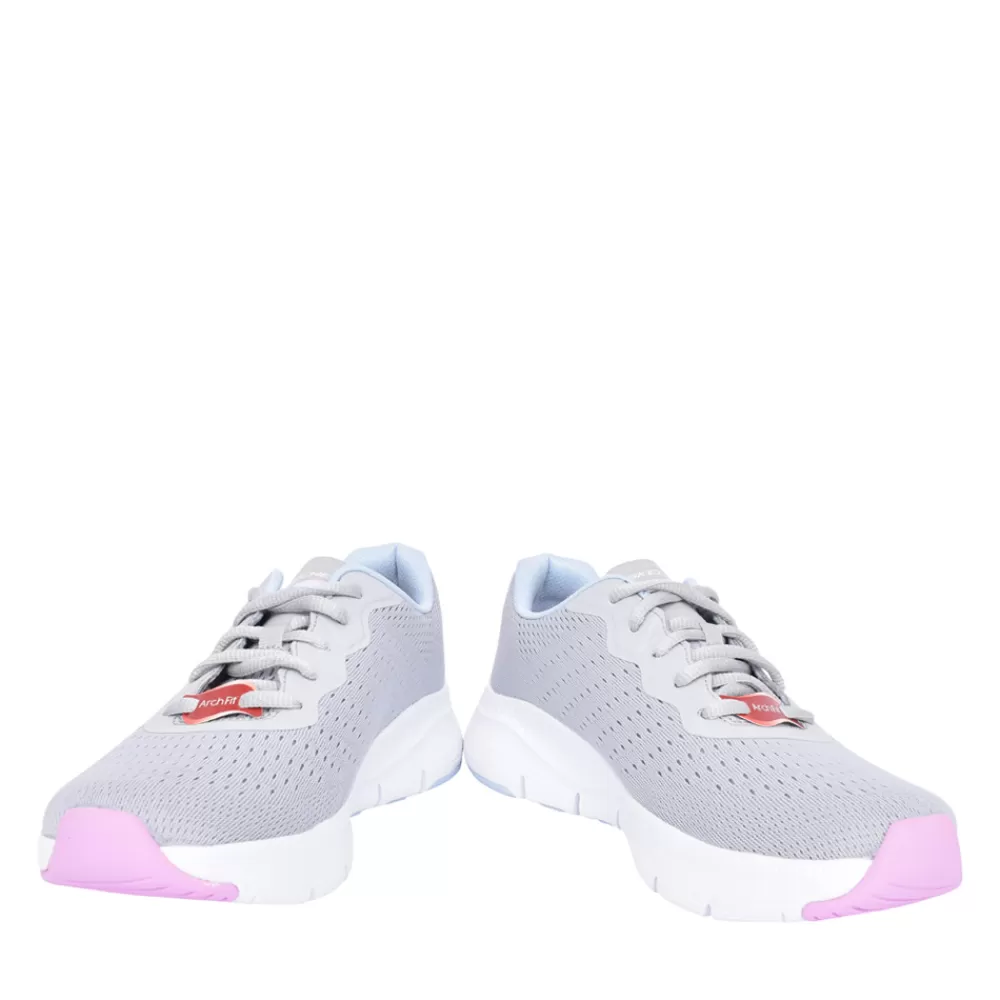 Ladies SKECHERS Ladies 149722 Infinity Cool Laced Trainer In Grey