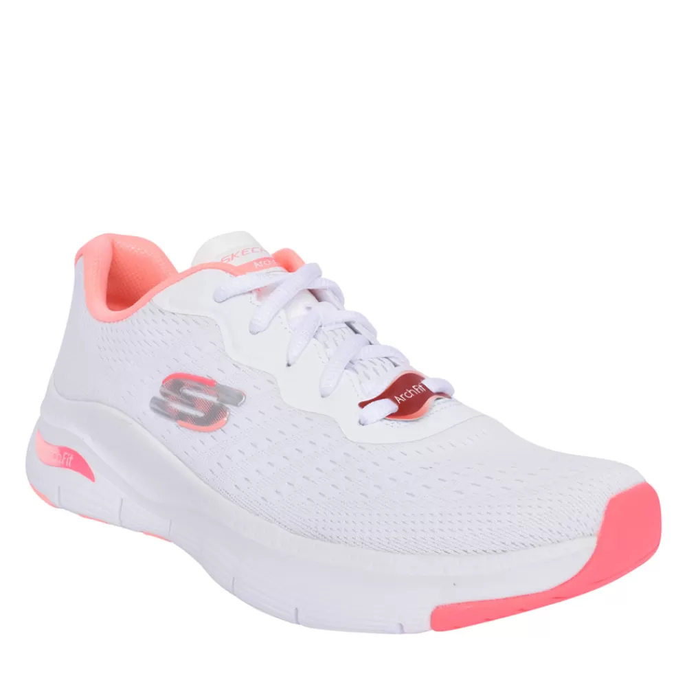 Ladies SKECHERS Ladies 149722 Infinity Cool Laced Trainer In White