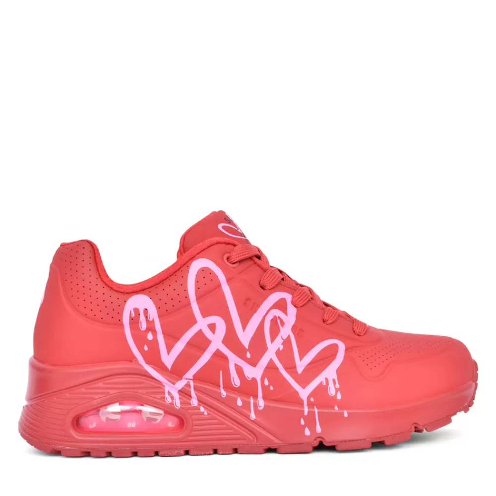 Ladies SKECHERS Ladies 177980 Uno Laced Trainer In Red