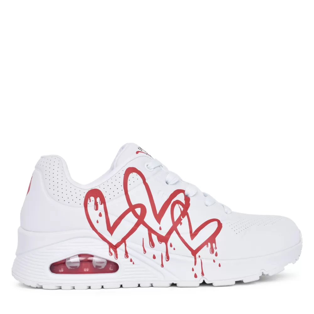 Ladies SKECHERS Ladies 177980 Uno Laced Trainer In White