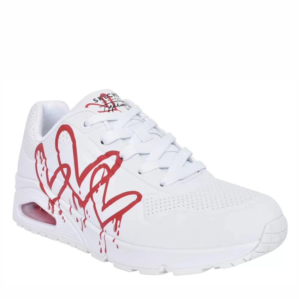 Ladies SKECHERS Ladies 177980 Uno Laced Trainer In White