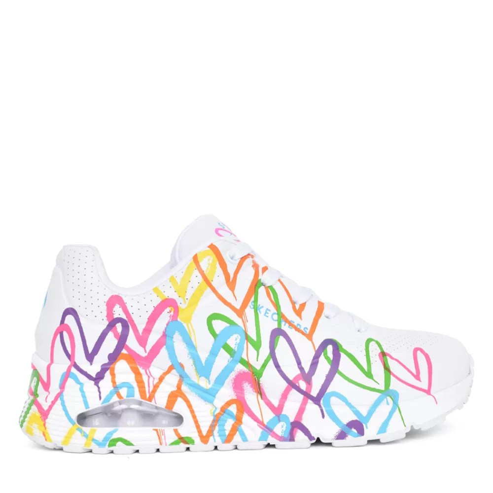 Ladies SKECHERS Ladies 177981 Uno Laced Trainer In White