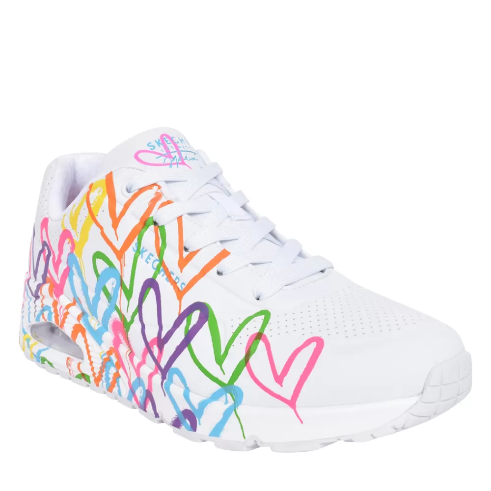 Ladies SKECHERS Ladies 177981 Uno Laced Trainer In White