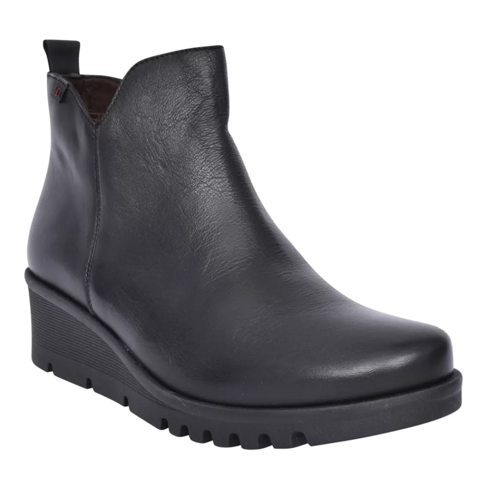 Ladies PEPE MENARGUES Ladies 20853 Wedge Ankle Boot In Black