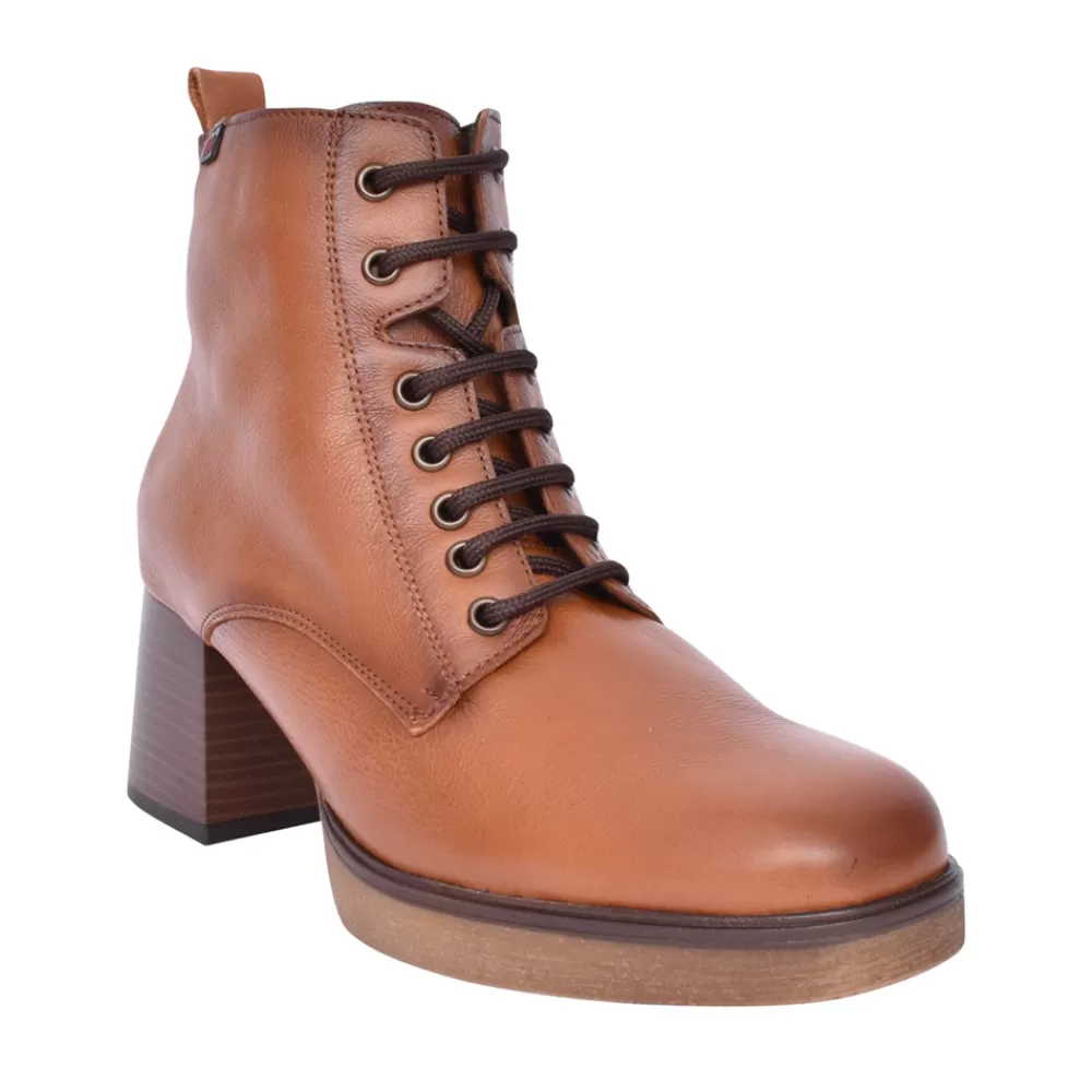 Ladies PEPE MENARGUES Ladies 21283 Laced Ankle Boot In Tan