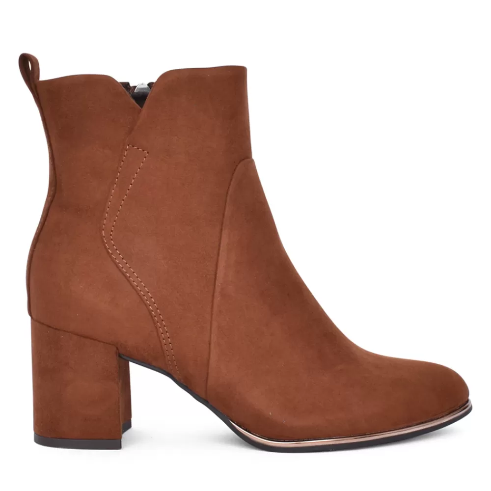 Ladies MARCO TOZZI Ladies 2-25095 Slip-On Ankle Boot In Brown