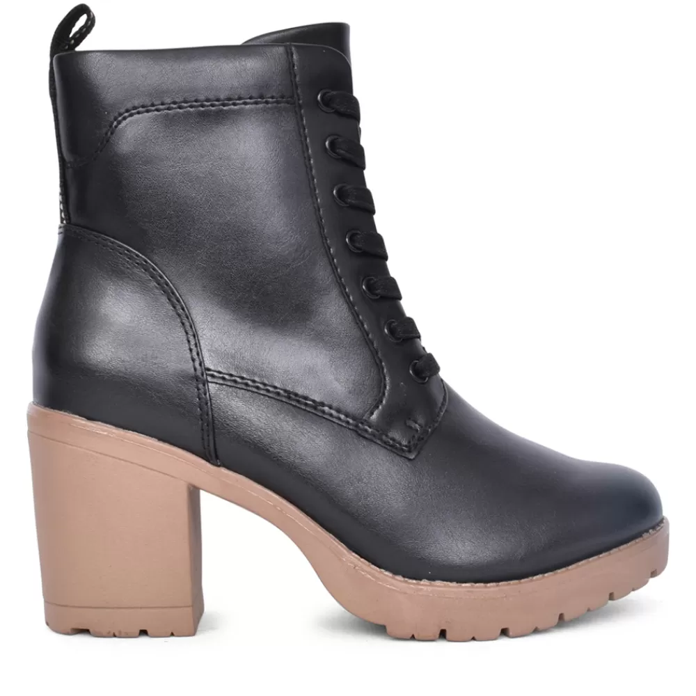 Ladies MARCO TOZZI Ladies 2-25204 Medium Heel Laced Ankle Boot In Black