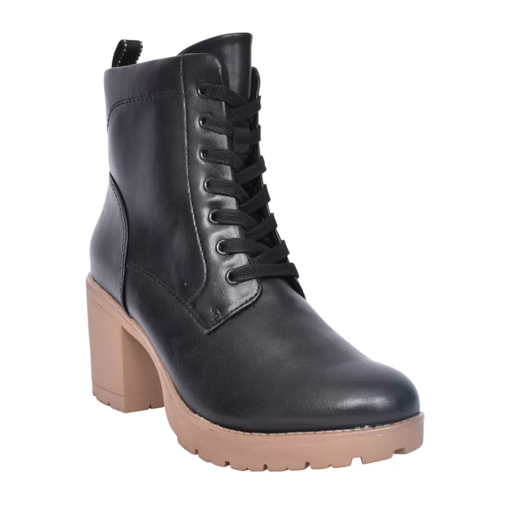 Ladies MARCO TOZZI Ladies 2-25204 Medium Heel Laced Ankle Boot In Black