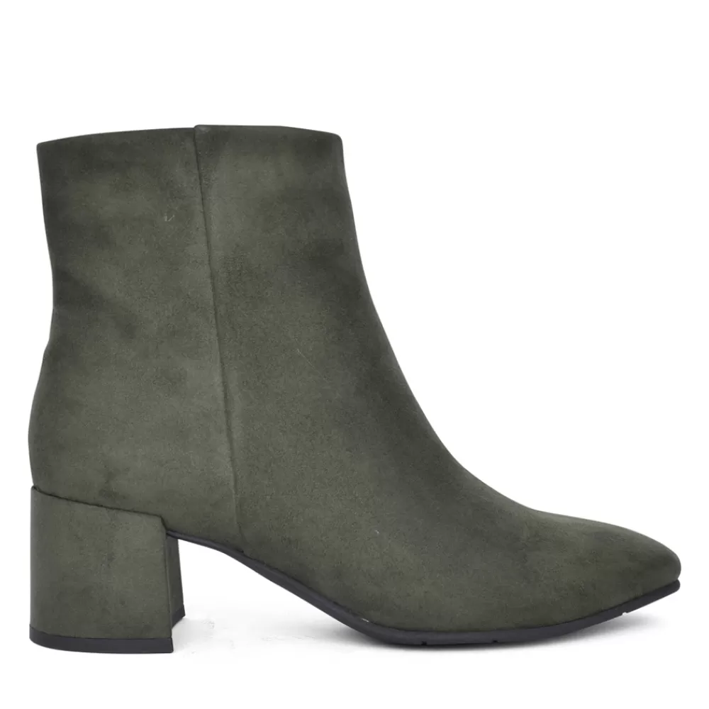 Ladies MARCO TOZZI Ladies 2-25349 Low Heel Ankle Boot In Green