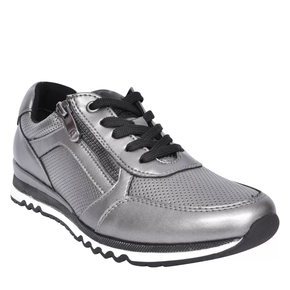 Ladies MARCO TOZZI Ladies 2-3782 Laced Trainer In Metallic