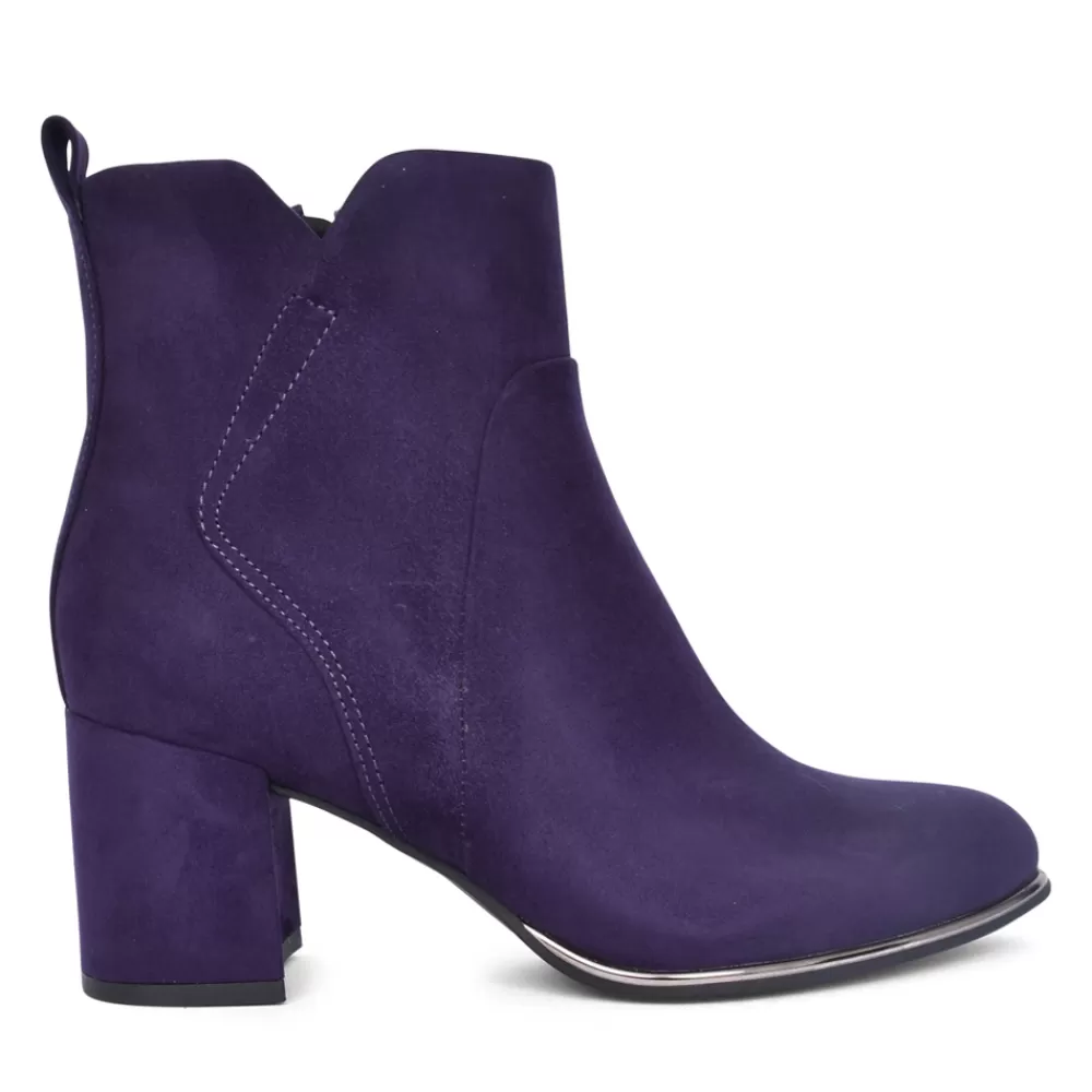 Ladies MARCO TOZZI Ladies 25095 Slip-On Ankle Boot In Purple
