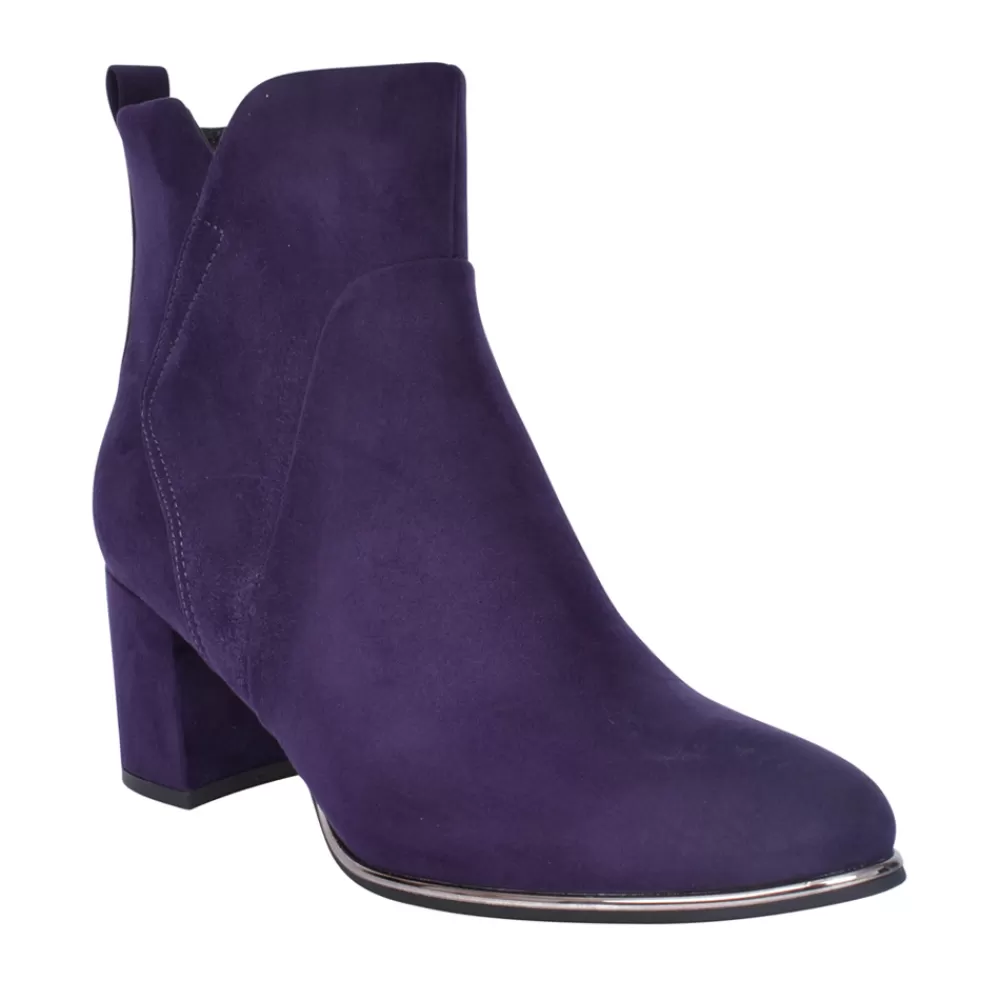 Ladies MARCO TOZZI Ladies 25095 Slip-On Ankle Boot In Purple