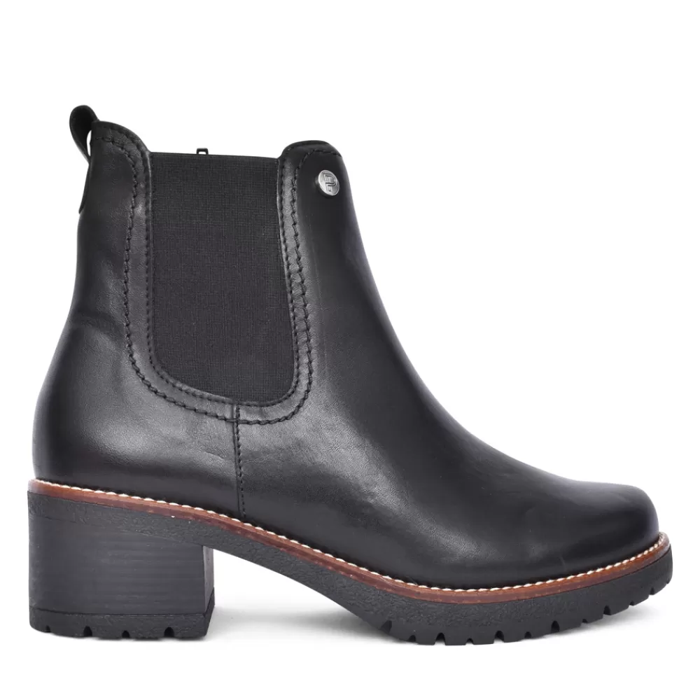 Ladies PITILLOS Ladies 2724 Block Heel Ankle Boot In Black