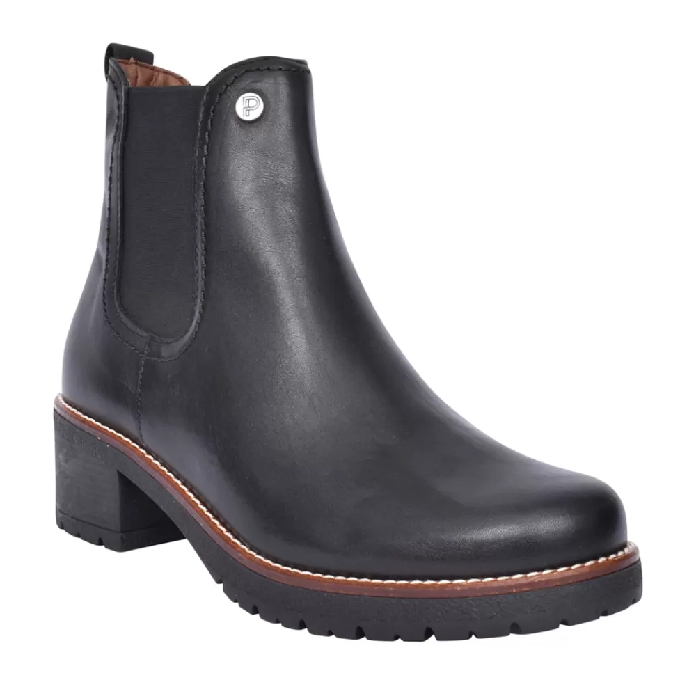 Ladies PITILLOS Ladies 2724 Block Heel Ankle Boot In Black