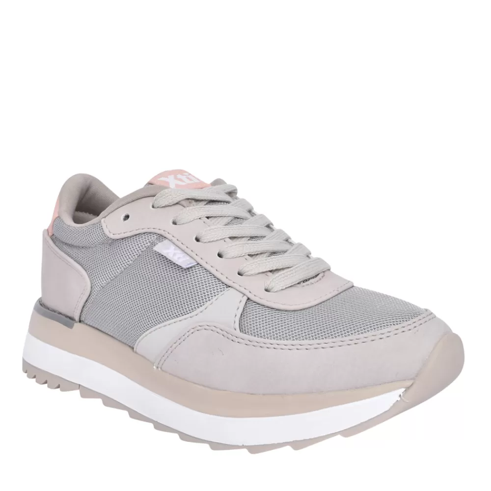 Ladies XTI Ladies 43436 Laced Trainer In Beige