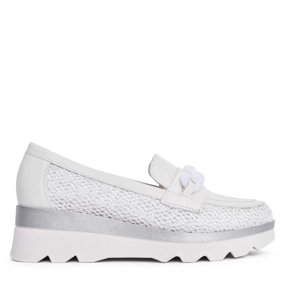 Ladies PITILLOS Ladies 5113 Slip-On Wedge Shoe In Off White