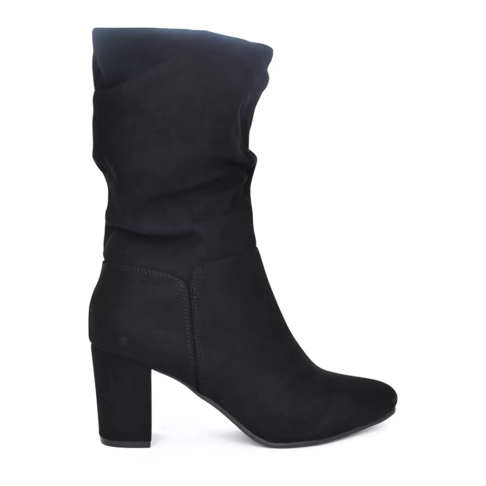 Ladies MILLIE & CO Ladies 513183 Medium Heel Calf Boot In Black