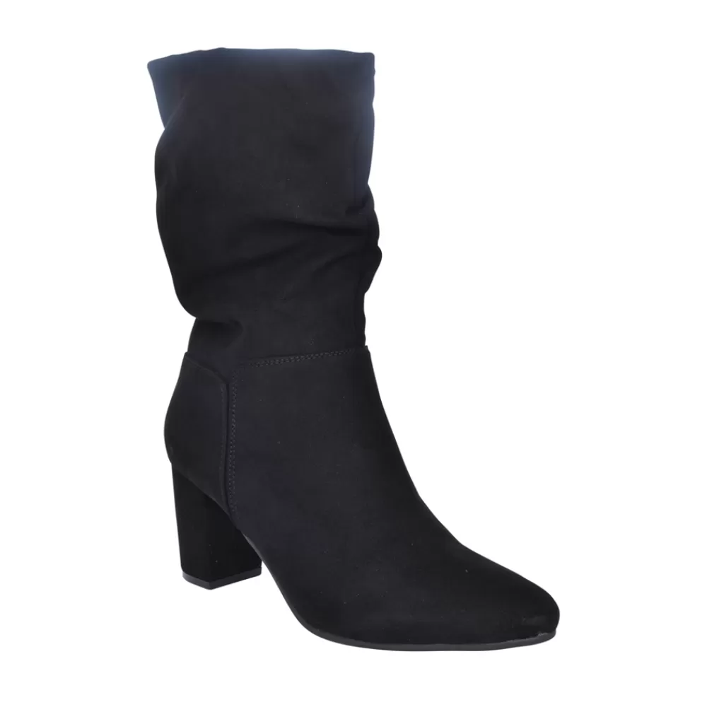 Ladies MILLIE & CO Ladies 513183 Medium Heel Calf Boot In Black