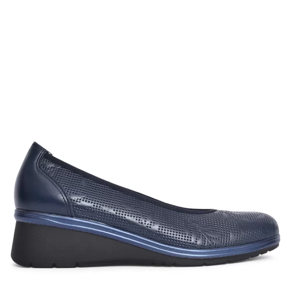 Ladies PITILLOS Ladies 5154 Slip-On Wedge Shoe In Navy