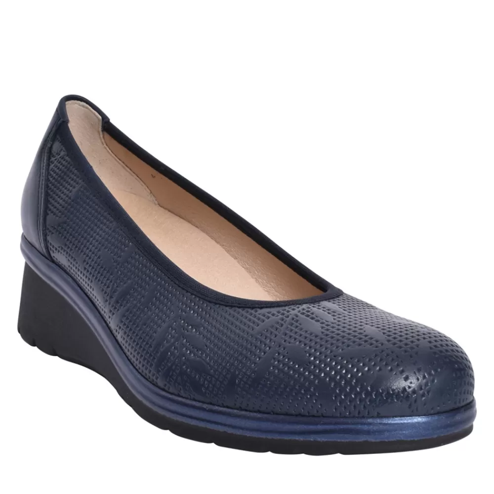 Ladies PITILLOS Ladies 5154 Slip-On Wedge Shoe In Navy