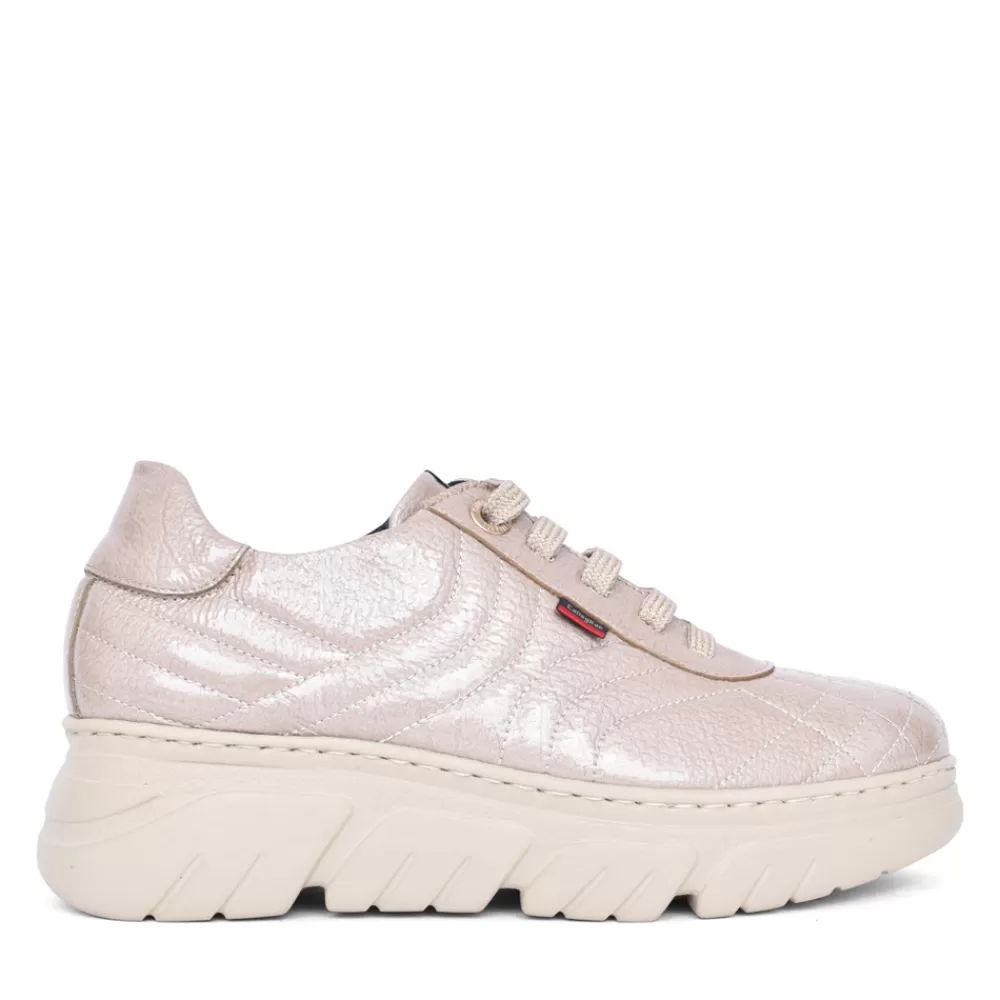 Ladies CALLAGHAN Ladies 51803 Laced Wedge Trainer In Beige