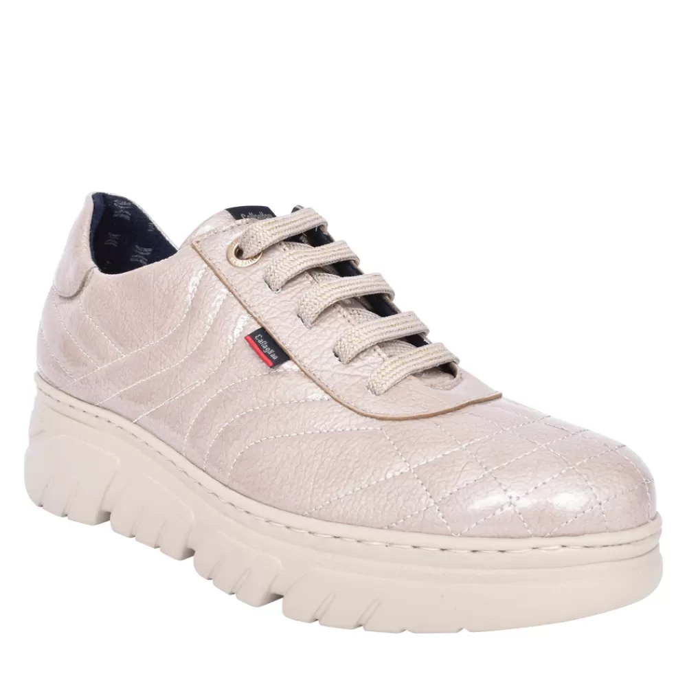 Ladies CALLAGHAN Ladies 51803 Laced Wedge Trainer In Beige