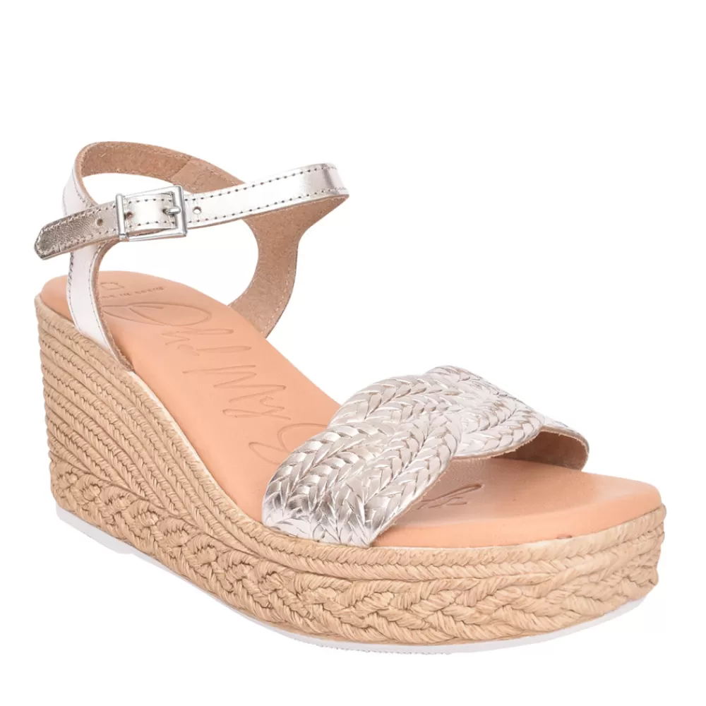 Ladies OH MY SANDALS Ladies 5227 Wedge Sandal In Champagne