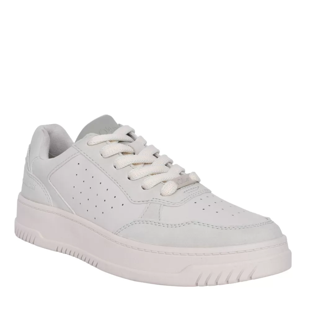 Ladies S.OLIVER Ladies 5-23610 Laced Trainer In Off White