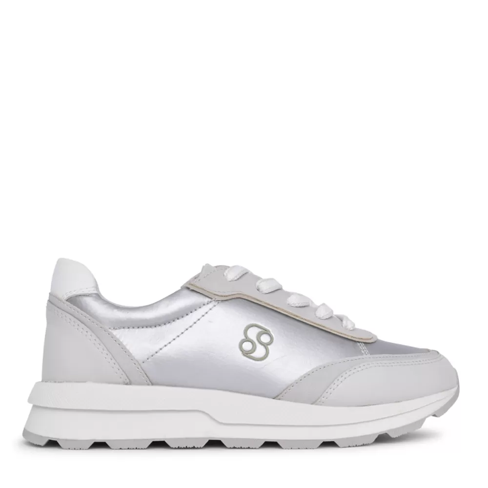 Ladies S.OLIVER Ladies 5-23616 Laced Trainer In Silver