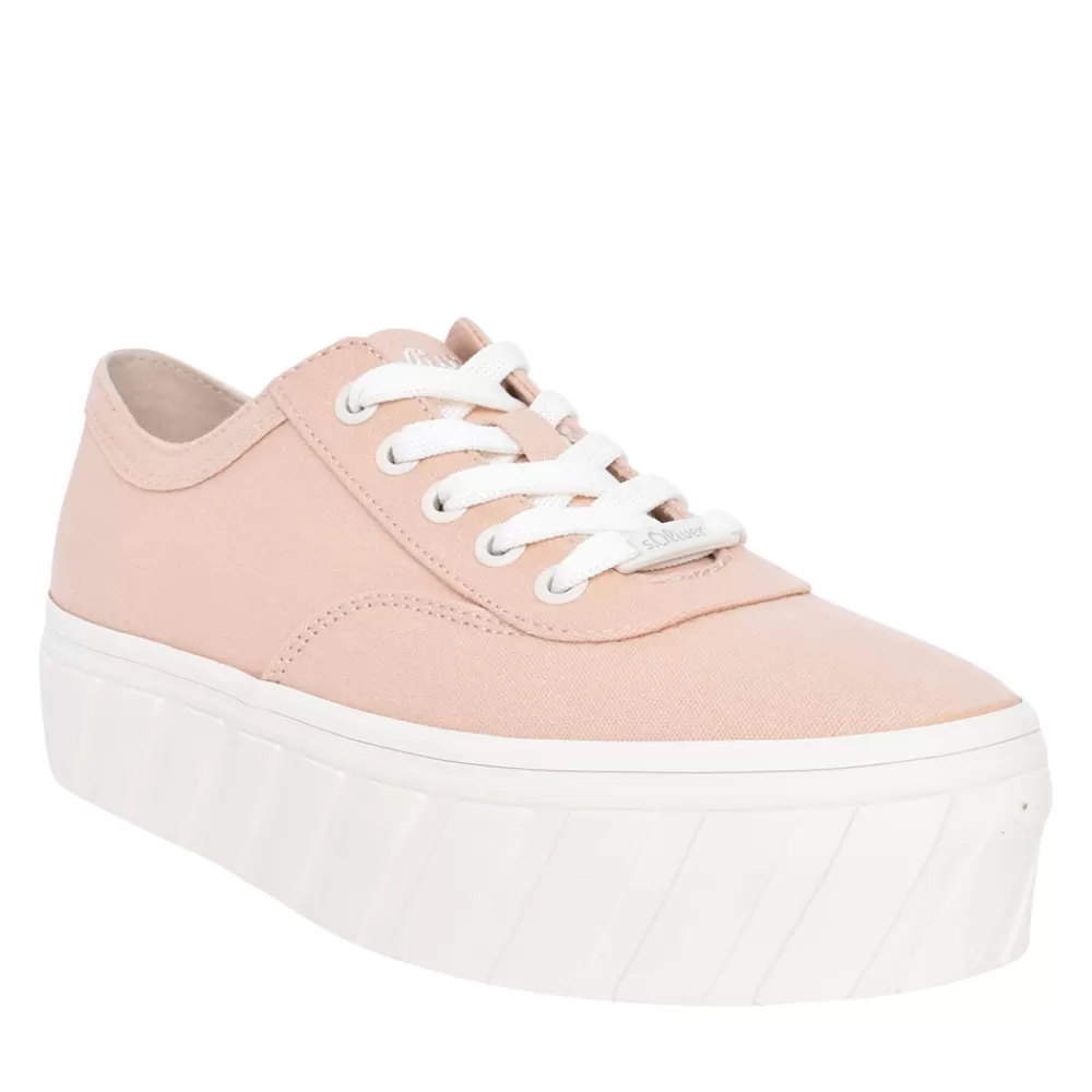 Ladies S.OLIVER Ladies 5-23652 Laced Platform Trainer In Rose