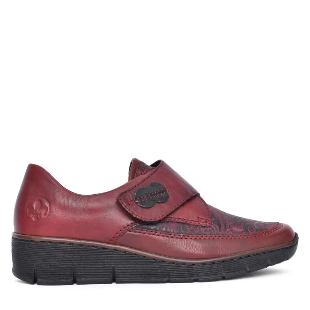 Ladies RIEKER Ladies 537C0 Wedge Shoe In Wine